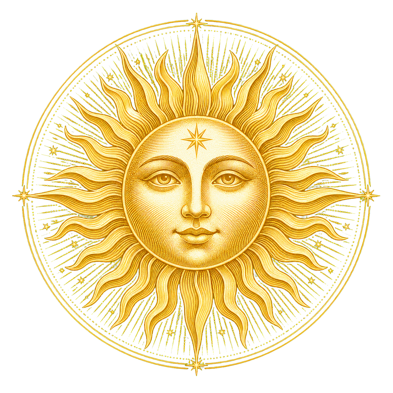 Sole alchemico dorato